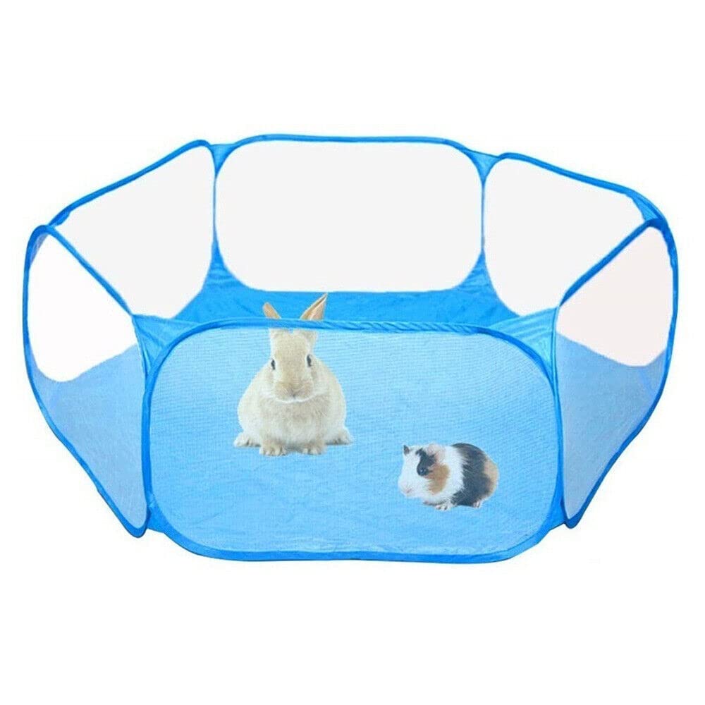 Folding Pet Cat Playpen Rabbit Hamster Indoor Outdoor Guinea Pig Run Portable UK (Blue)