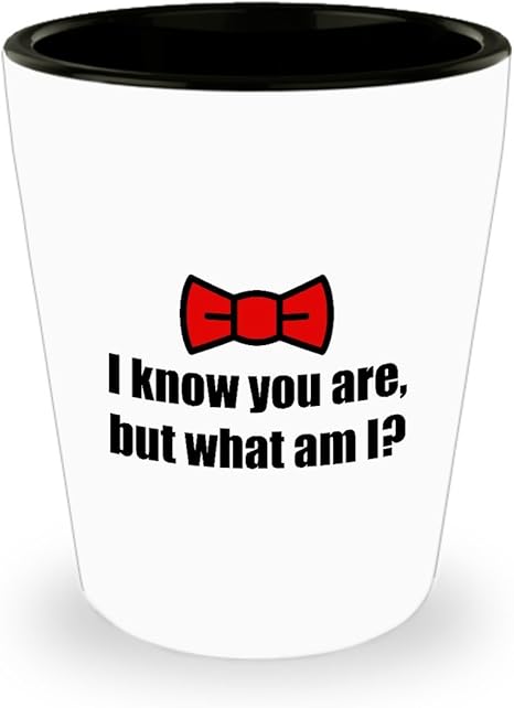 Amazon Com I Know You Are But What Am I Pee Wee Herman Funny Gift Shot Glass Quote Red Bow Tie Shot Glasses