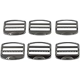 DGOL 1-1/2 inch Heavy Duty Metal Zinc Alloy Ladder Lock Slider Adjuster Webbing Release Buckles 6pcs (Gunmetal)