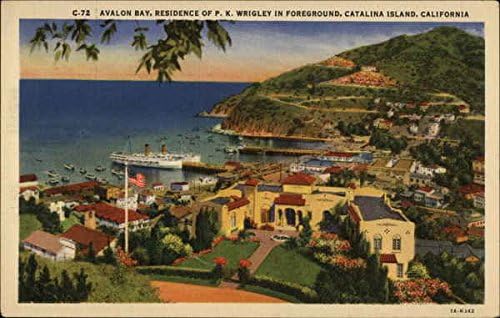Avalon Bay Residence Of P K Wrigley In Foreground Santa Catalina Island California Original Vintage Postcard At Amazon S Entertainment Collectibles Store