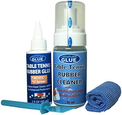 iNNOGLUE Easy Spread Table Tennis Rubber Glue and Cleaner Set - Improved Package