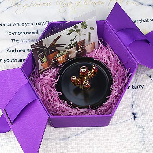Johouse Gift Box, 8 inches Large Purple Gift Box, with Cover Ribbon and Lafite for Wedding, Christmas Gifts, Valentines Day
