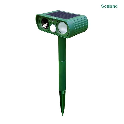 Updated Version Outdoor Waterproof Solar Electronic Pest Animal Ultrasonic Repeller, Animal Control, Pest Control, Rodent Repellent, Dog Repellent, Cat Repellent