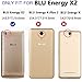 Gzerma for BLU Energy X2 Case + Screen Protector, Gel Skin Bumper Frosted TPU Soft Cover and Ultra-Thin Slim Shatterproof Toughened Protective Film for BLU Energy X 2 (Gray)