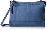 Bueno of California Faux Veg Tan Crossbody, Medium Blue