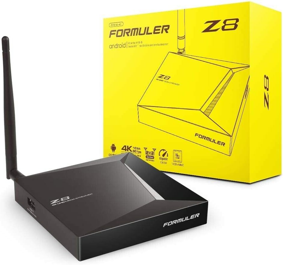 XstreamTec Formuler Z8 4K UHD Android IPTV Set Top TV Box Media Player 2GB RAM 16GB eMMC ROM with Dual Band 5G WiFi & Gigabit LAN