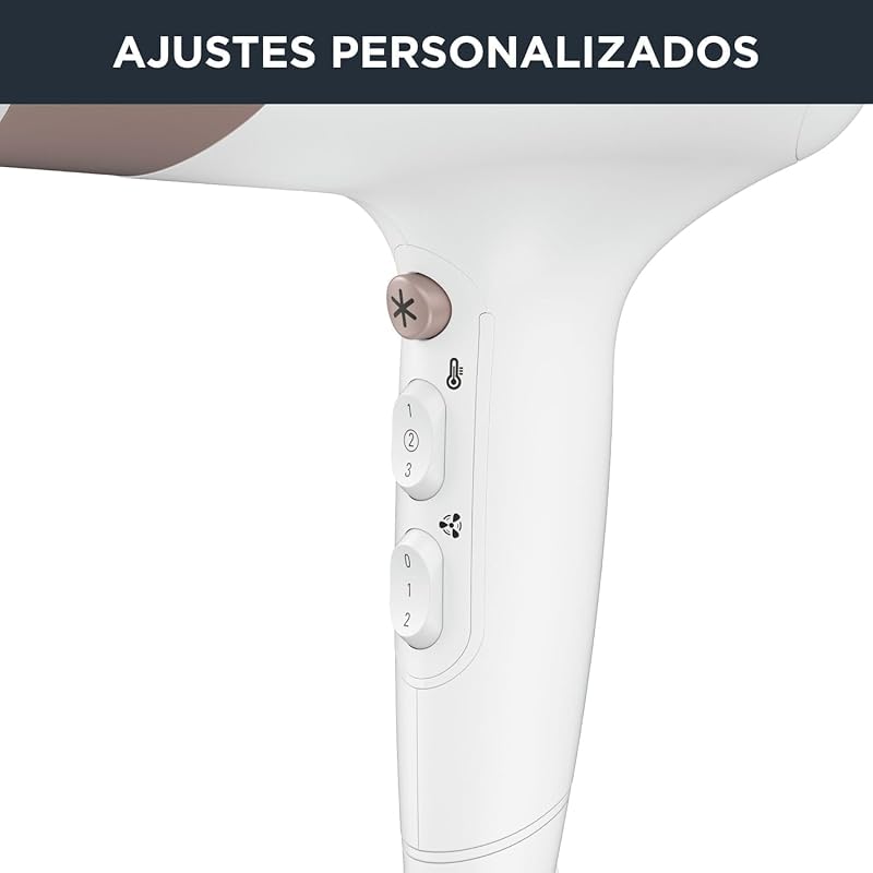 Secador de cabelo rowenta studio dry cv5830 2300 w, tecnologia effiwatts, 6 configurações de velocidade/temperatura, termocontrole, gerador iônico, branco