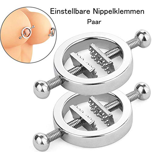 RONSHIN Fetish Nipple Clamps Adjustable Nipple Clamps Stainless Steel Nipple Clamps Stimulation Erotic SM BDSM Sex Toy for Men and Women