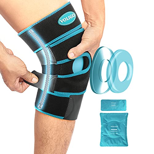 Knee Ice Pack Wrap Hot & Cold Gel Compression Brace Treatment of The Knee, Relief Brace for