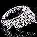 Gold Silver Crystal Heart Rhinestone Headband Crown for Cake Topper Party Wedding Princess Headpiece Tiara (Silver)
