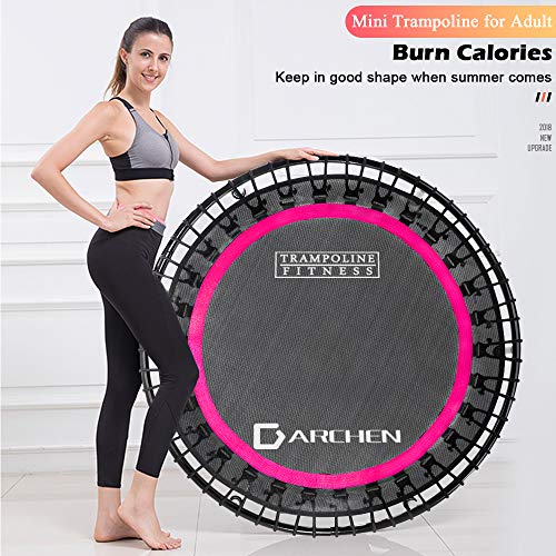 DARCHEN 450 lbs Mini Trampoline for Adults, Indoor Small Rebounder Exercise Trampoline for Workout Fitness, 450 lbs Max-Load Bungees for Quiet and Safely Cushioned Bounce, 40 Inch Gym Trampoline
