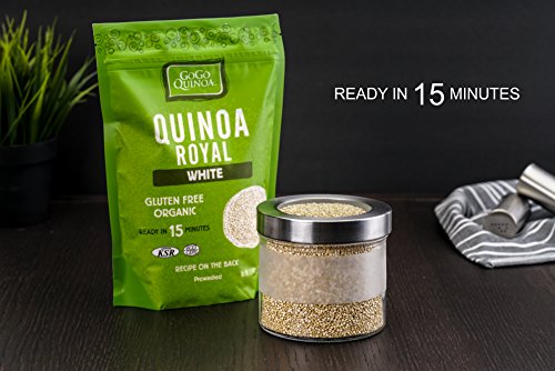 GoGo Quinoa White Organic Royal Quinoa, Gluten Free, Non GMO, Kosher Certified, Vegan 1.1 Lbs