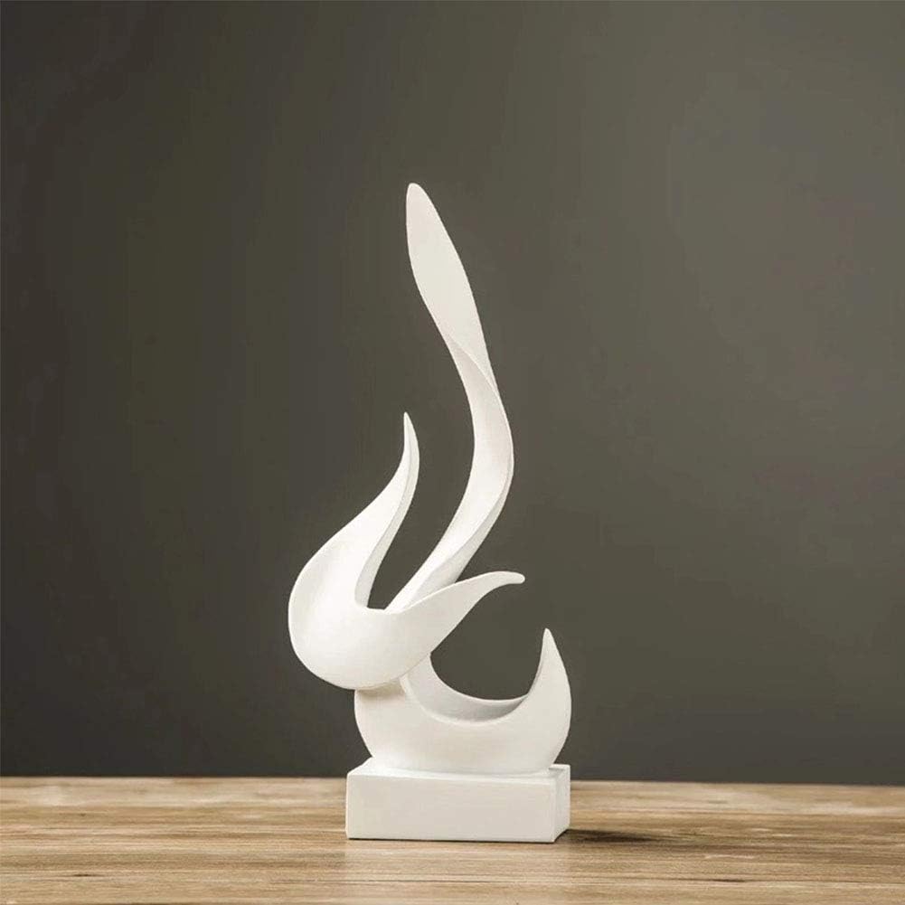 Modern Minimalist Abstract Sculpture Flame-Shaped Ornaments Hotel Club Living Room Wine Cabinet Display Sculpture Ornament,White