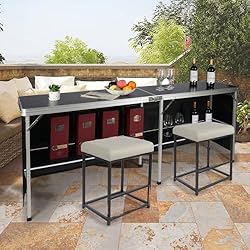 REDCAMP Extra Long Portable Bar Table, Pop-Up