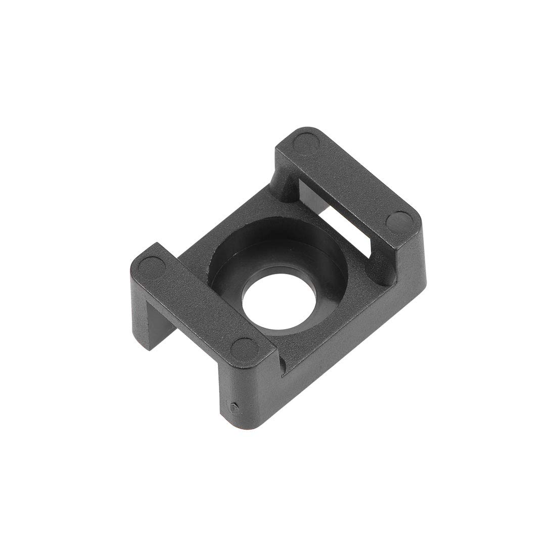 sourcing map Cable Tie Base Saddle Type Mount Wire Holder Permanently Anchor to Wall Desk 23x16x10mm Black 50pcs
