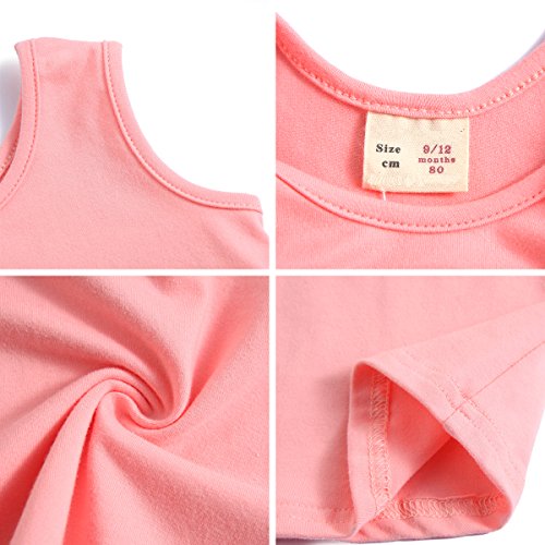 Baby Girl Dress Toddler / Kids Pleated Princess Tutu Skirt with Tshirt Top (80cm(9-12M), pink-short)