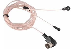 KUIOPYY FM Broadcast Antenna 75 Ohm Dipole Indoor T Antenna Aerial Male F-Type Connector Transmitting FM Antenna Transparent 