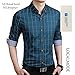 LOCALMODE Men's 100% Cotton Long Sleeve Plaid Slim Fit Button Down Dress Shirt,Acid Blue,Medium