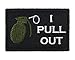 I Pull Out Grenade Hook and Loop Fully Embroidered Morale Tags Patch (Black and White)