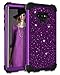 LONTECT Compatible Galaxy Note 9 Case Luxury Glitter Sparkle Bling Heavy Duty Hybrid Sturdy High Impact Shockproof Protective Cover Case for Samsung Galaxy Note 9 - Shiny Purple/Black