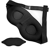 Sleep Mask Eye Mask, Splaks 3D Contoured Eye and Nose Shape Sleep Mask with Soft Memory Foam for Men and Women