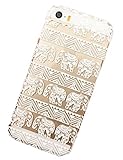 Clear Plastic Case Cover for Iphone 5 5s 5c Henna Lotus Floral Elephant Hindu Ganesh (For iphone 5c)