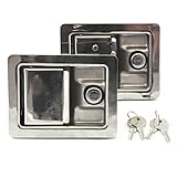 Red Hound Auto 2 Stainless Door Lock Trailer Toolbox RV Handle Latch Lg Weld Screw Paddle Key