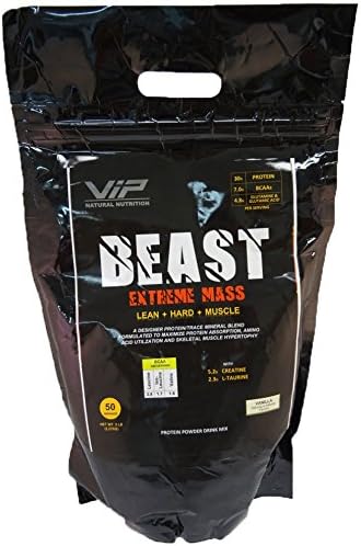 VIP Natural Nutrition Beast, Protein Drink Mix, Vanilla, 5 Pound, 50 Servings
