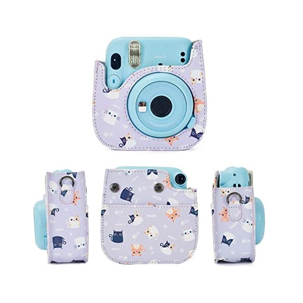 Phetium Sofortbildkamera-Schutzhülle, kompatibel mit Mini 11, PU-Leder-Tasche mit Tasche und verstellbarem Schultergurt… – Bild 3
