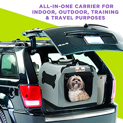 Zampa Dog Carrier Crate for Small Dogs 24”x16.6”x16.5” Portable Cat