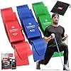 Resistance band – Weerstandsband set van 3 / Extra lange 2m Fitnessbanden + Trainingsgids | Gymnastiekband Fitness…