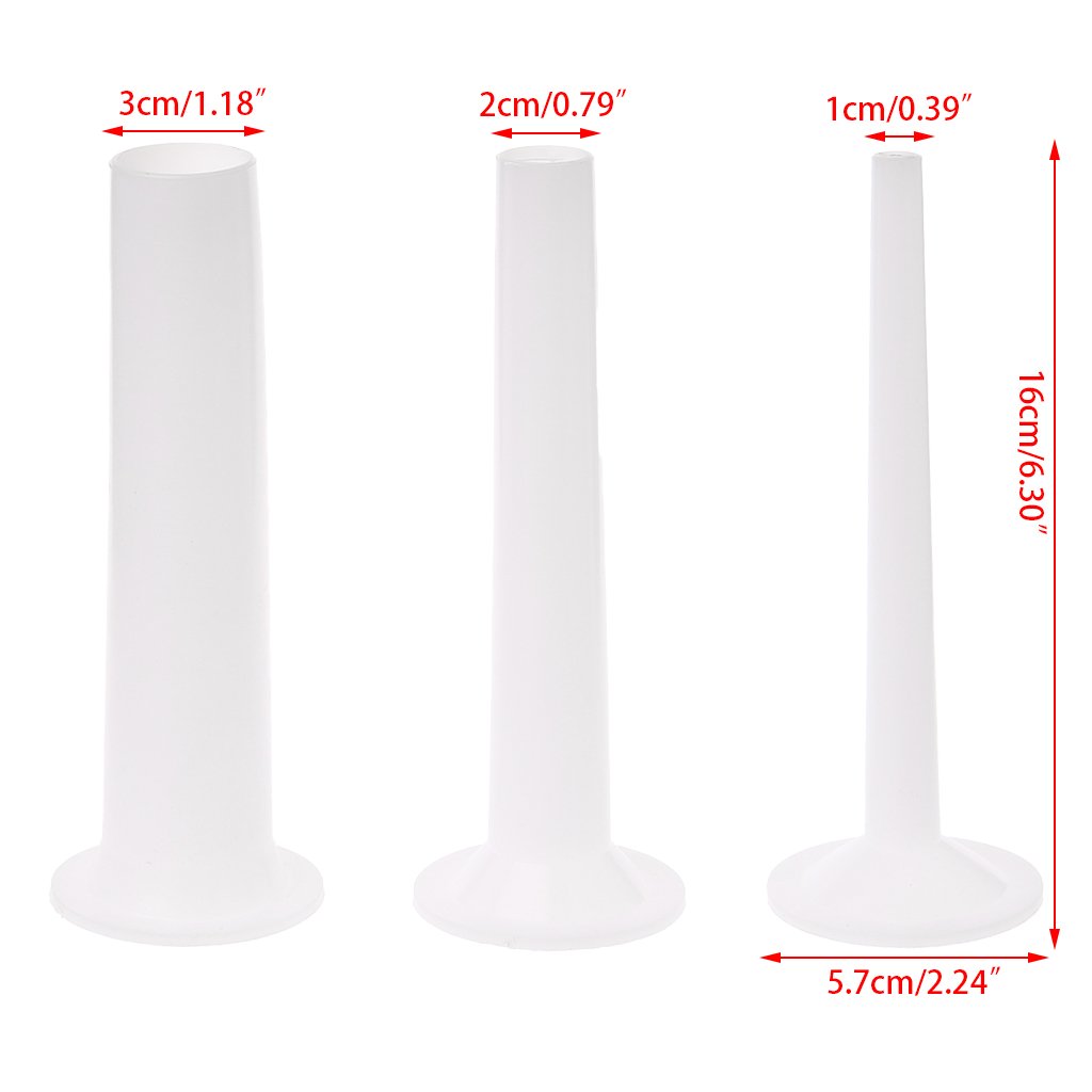Milue 3Pcs Plastic Sausage Filling Stuffing Tube For Handmade Meat Grinder Stuffer 5#