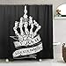ZOEO Get Named Skull Shower Curtain Backdrop Black and White Funny Rock Roll Halloween Bathroom Home Decor Set Fabric Bridal Polyester Washable Waterproof 12 Hooks for Men Women 72x72 inch