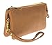 PROYA Collection Classic Soft-Leather Mini All-in-one Wristlet Organizer Wallet (Beige)