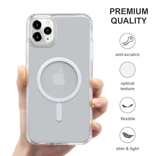 Strong Magnetic Clear for iPhone 11 Pro Case [Compatible with