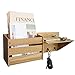 ChasBete Rustic Key Holder for Wall Decorative, Mail Organizer Wall Mount Entryway Shelf with Hooks Wood Hanging Shelves, Dark Brown