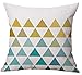 Modern Simple Geometric Style Soft Linen Burlap Square Decor Throw Pillow Covers, 18 x 18 Inches, Pack of 4 (Yellow)
