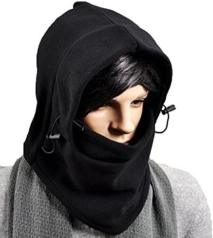 Eforstore Hooded Hats Tactical Balaclava Full Face Winter Outdoor Sports Thermal Warm Fleece Head and Neck Cover