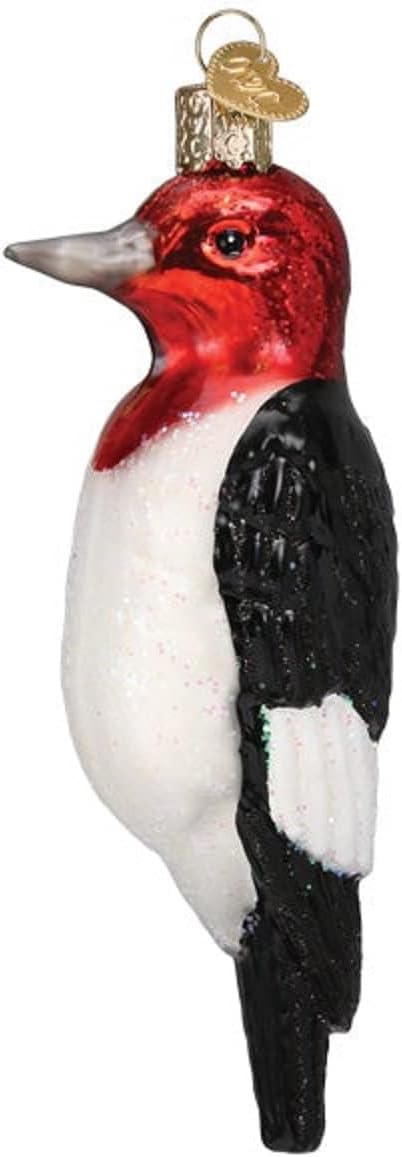 Ornaments - Old World Christmas Red-Headed Woodpecker Glass Blown Ornament for Christmas Tree
