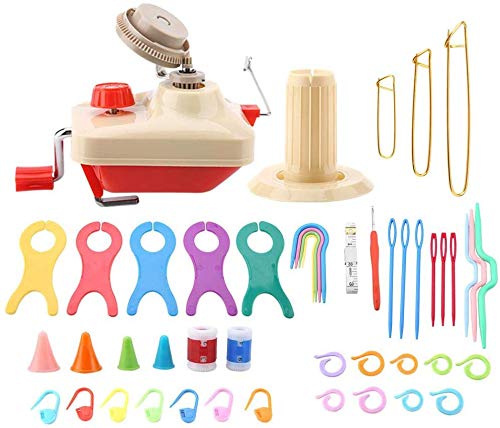 Yarn Ball Winder, Plastic Pin Winder Board Knitting Wool Winder Kit with Counter Measuring Tape for Weaving Loom Tool Set for Crafters