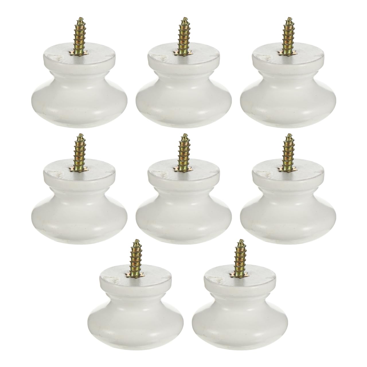 Veemoon Drawer Knobs, 8pcs Self-Tapping Solid Wood Handle Dresser Self Tapping Drawer Knobs Dresser Pulls Cabinet Pulls Round Cabinet for Home Office Kitchen