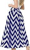 NINEWE Women's White Contrast Polka Dot Print Maxi Skirt (14, Bluewave)