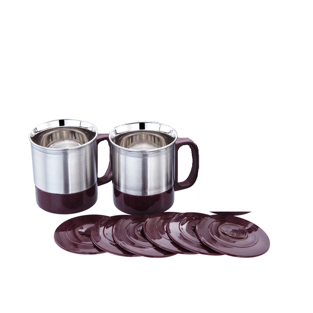 Buy Expresso® 200 ML Double Wall Stainless Steel Coffee/Tea Cup Set
