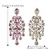 BriLove Wedding Bridal Dangle Earrings for Women Vintage Style Crystal Drop Hollow Filigree Chandelier Earring Pink Antique-Gold-Toned