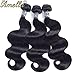 Amella Hair Brazilian Body Wave with Lace Frontal(14 16 18+12 Frontal) 8A 100% Unprocessed Brazilian Body Wave Frontal with Baby Hair Top Brazilian Virgin Hair Lace Frontal Closure Natural Color