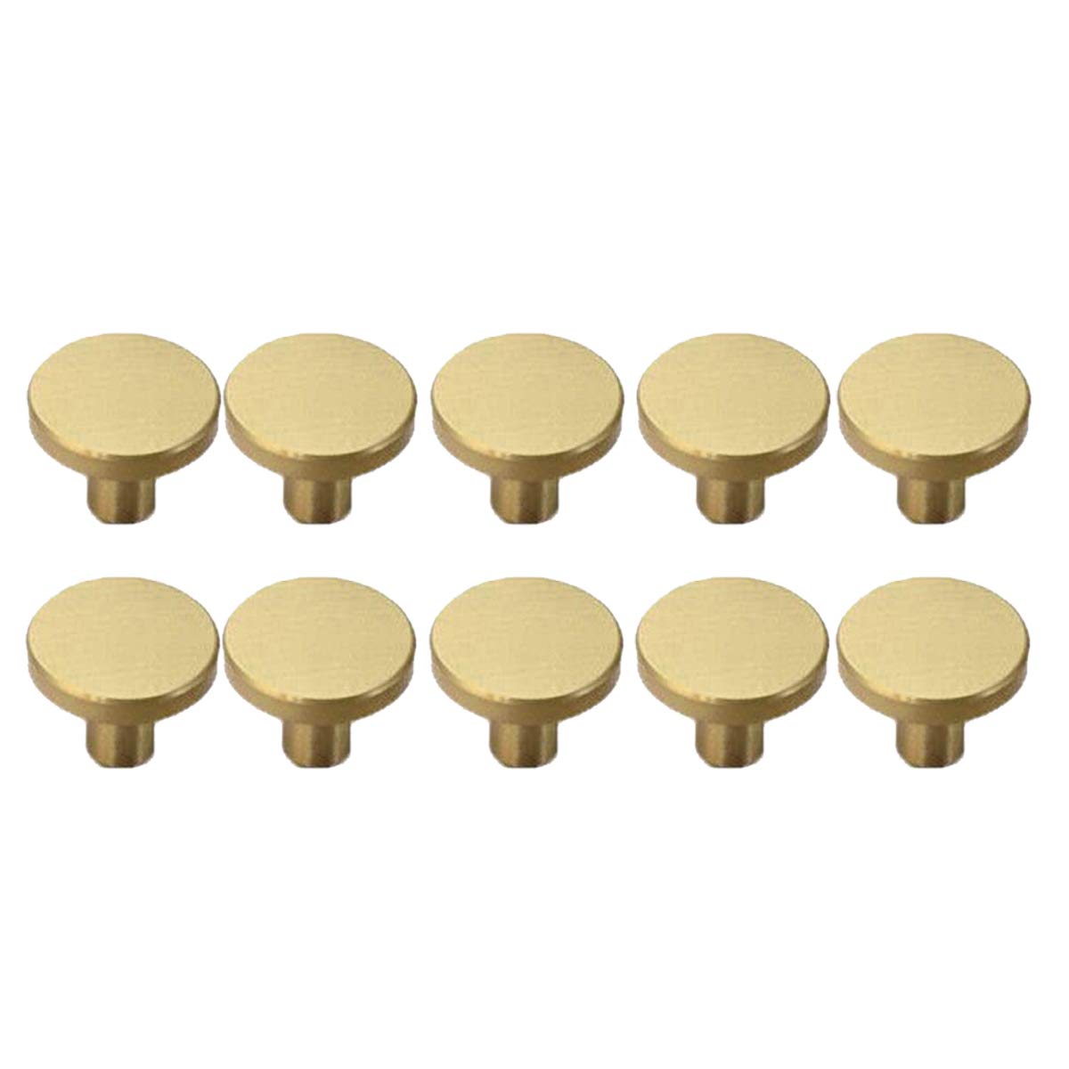10PCS Large Brushed Brass Gold Handles Round Cabinet Knob for Kitchen Cupboards Door Cabinet Drawer