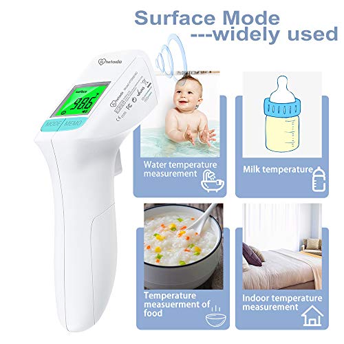 Non Contact Forehead Thermometer for Adults Baby，Infrared No Touch Digital Thermometer for Kids Infant Humans with Fever Alarm, Accuracy Instant Readings and LCD Display