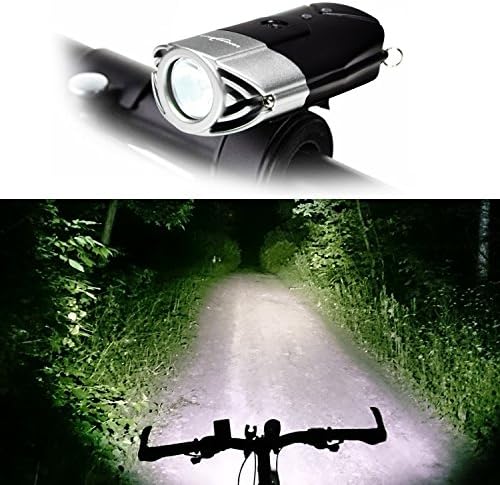 Super Bright L2 (T6 Upgrades) Bike Light USB Rechargeable Waterproof Bicycle Headlight (Silver)