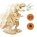 Lychee 3D Educational Gift Wooden Sound Control Dynamic Dinosaur Jigsaw Puzzle, DIY Assemble Dinosaur Robot Wood Craft Toy Kit for Age 8+ Boy&Girls (Walking T-Rex)
