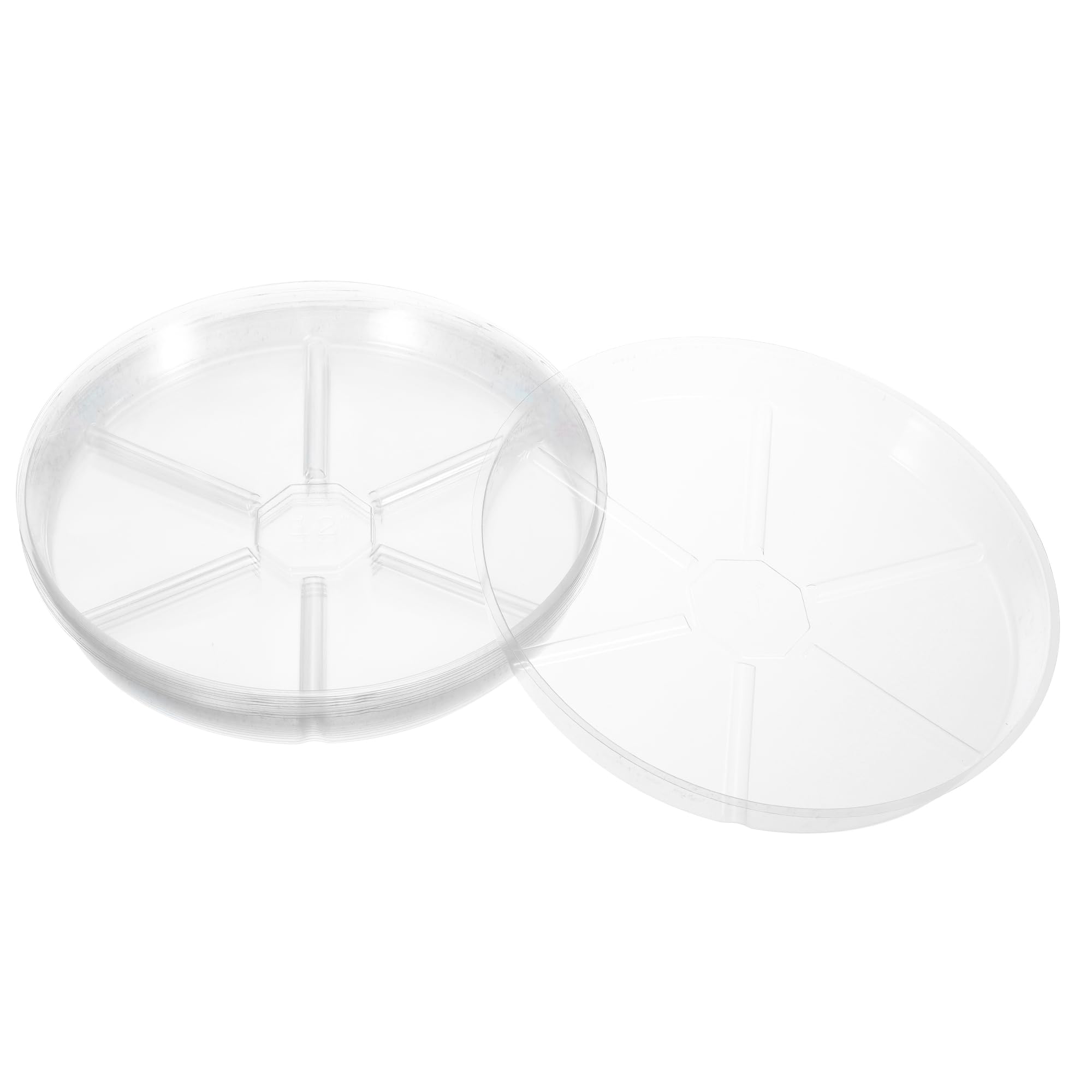 M METERXITY 10 Pack Planter Saucers - Plastic Plant Tray Flower Pots Drip Trays Round Apply to Outdoor/Garden (12 Inch, Clear)